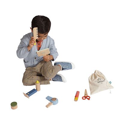 Manhattan Toy Style & Groom 9-Piece Wooden Pretend Play Hair Styling & Grooming Kit