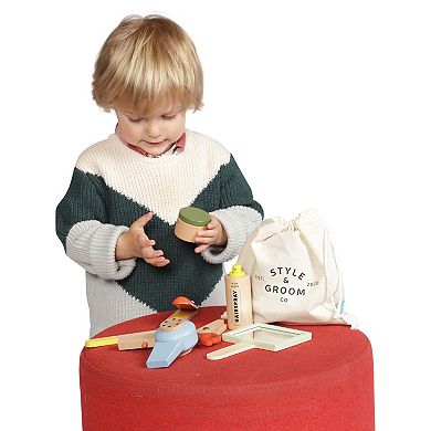 Manhattan Toy Style & Groom 9-Piece Wooden Pretend Play Hair Styling & Grooming Kit