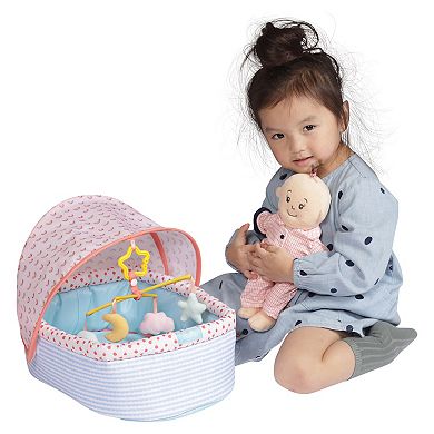 Manhattan Toy Stella Collection Soft Baby Doll Crib & Mobile for 12" to 15" Baby Dolls