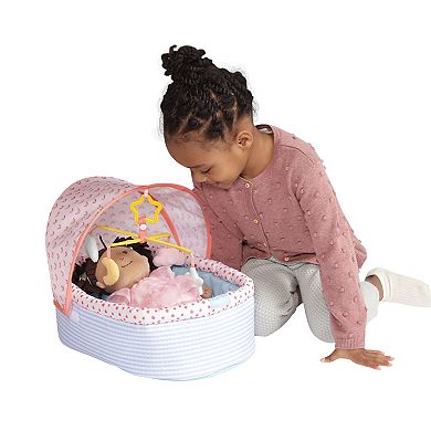 Manhattan Toy Stella Collection Soft Baby Doll Crib & Mobile for 12" to 15" Baby Dolls