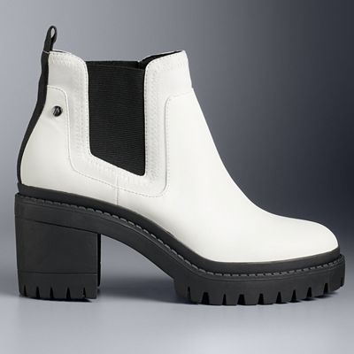 Simply Vera Vera Wang Crested Women s Block Heel Chelsea Boots