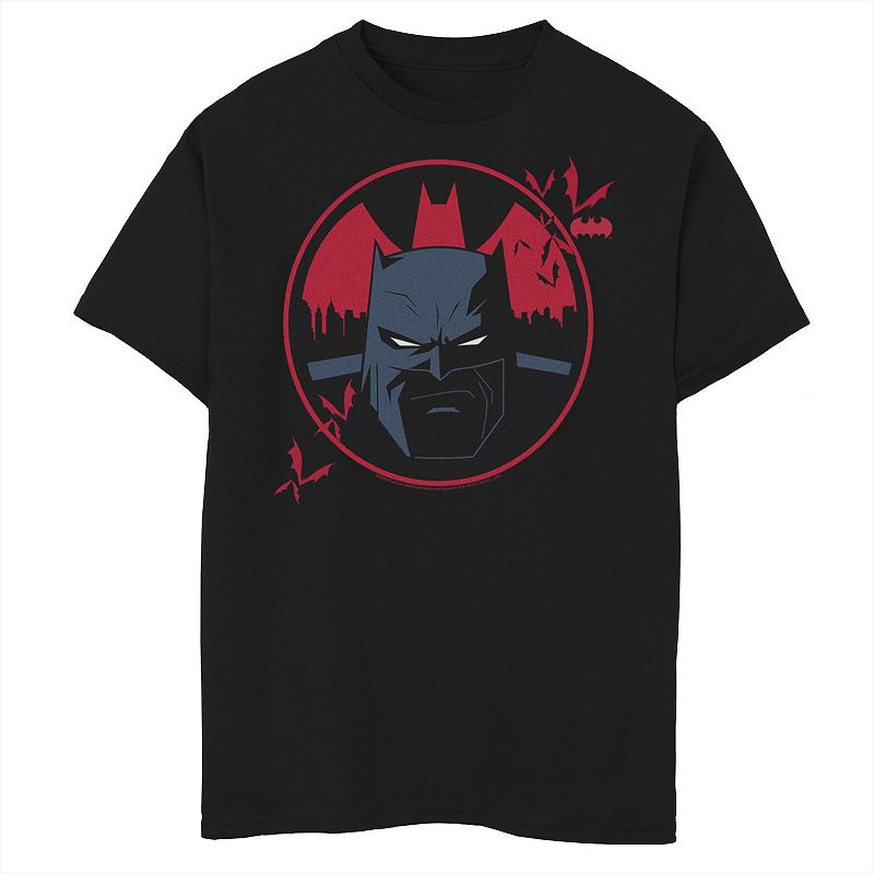 Boys 8-20 DC Fandome Batman Protector Red Logo Portrait Graphic Tee, Boys,