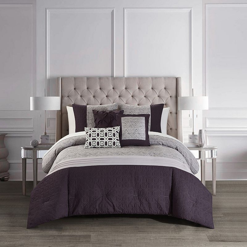 Chic Home Imani 6-Piece Comforter Set with Shams, Purple, King