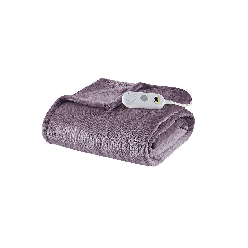 Serta Plush Heated Throw, Purple