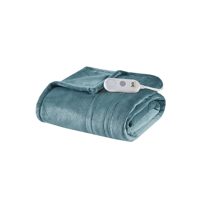 72611044 Serta Plush Electric Heated Throw Blanket, Blue sku 72611044