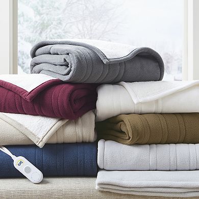 Serta Fleece to Sherpa Heated Throw