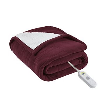 Serta® Fleece to Sherpa Electric Heated Throw Blanket
