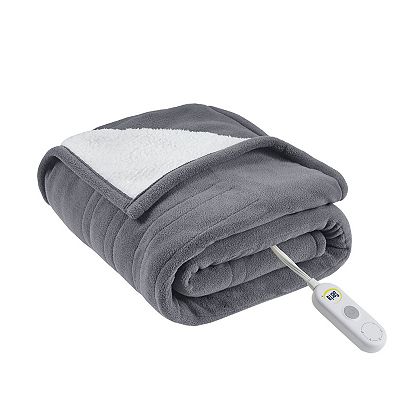 Serta Fleece to Sherpa Electric Heated Throw Blanket