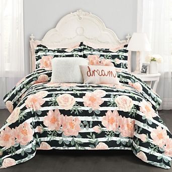 Lush Decor Amara Watercolor Rose Comforter Set with Shams