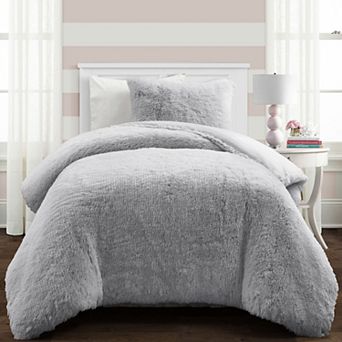 Lush Decor Emma Faux Fur Comforter Set with Shams
