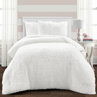 Lush Decor Emma Faux Fur Comforter Set with Shams