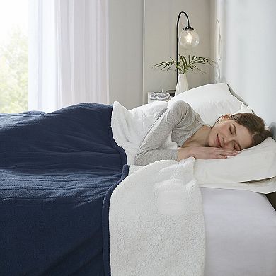 Serta® Fleece to Sherpa Heated Electric Supersoft Blanket