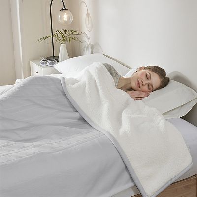 Serta Fleece to Sherpa Heated Electric Supersoft Blanket