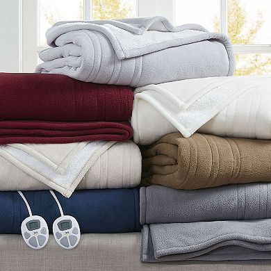 Serta® Fleece to Sherpa Heated Electric Supersoft Blanket