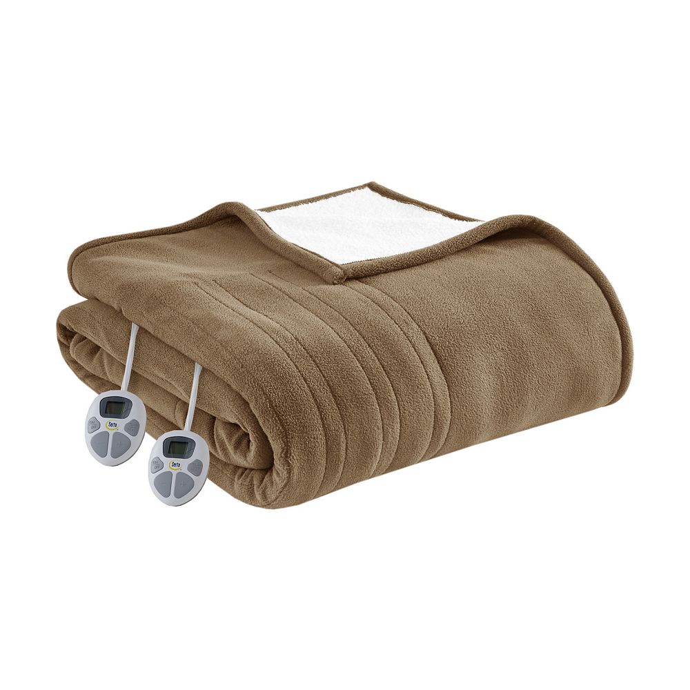 Serta Polyester And Cotton hot Fleece To Sherpa Full Heated Blanket