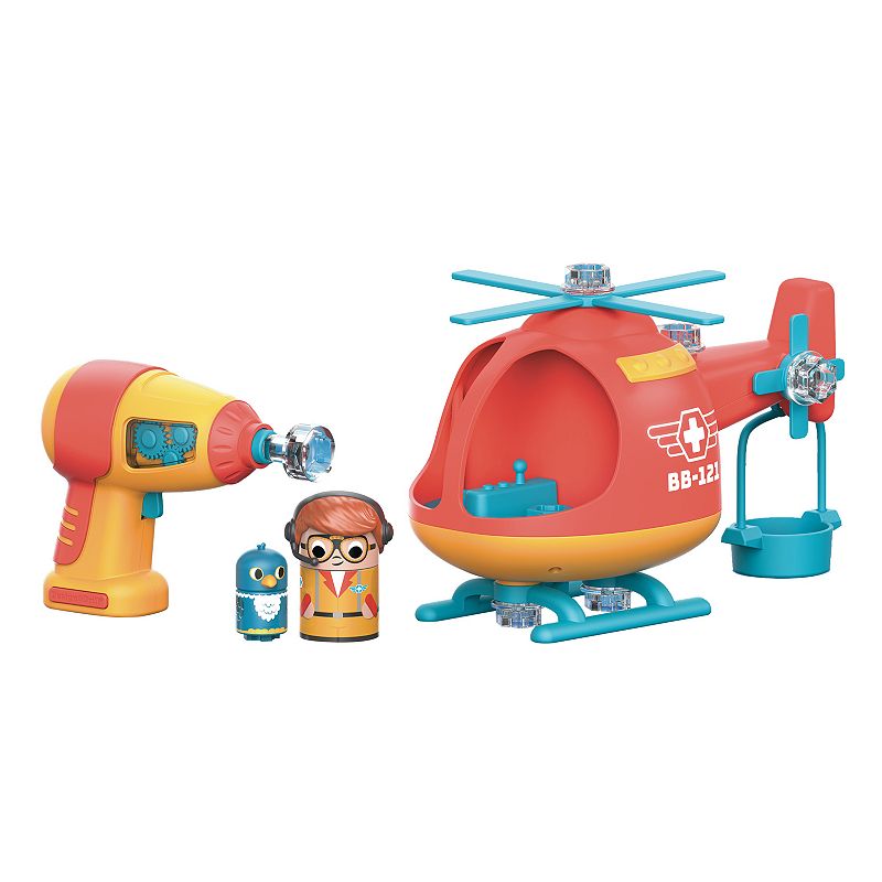Educational Insights Design & Drill Bolt Buddies Rescue Helicopter Toy Set,