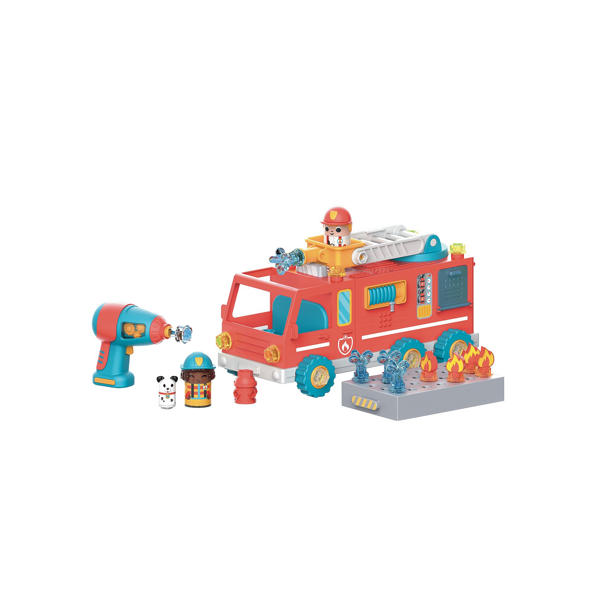 Educational Insights Design & Drill Bolt Buddies Fire Truck Toy, Multi