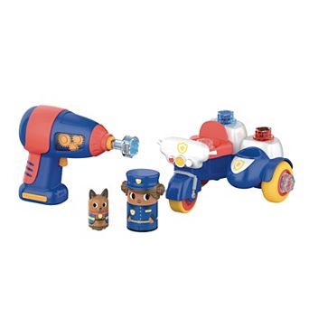 Educational Insights Design & Drill Bolt Buddies Police Motorcycle Toy