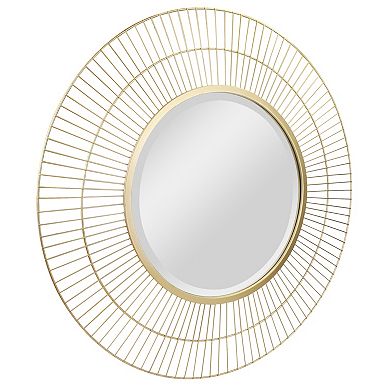 Stonebriar Collection Round Gold Finish Wall Mirror