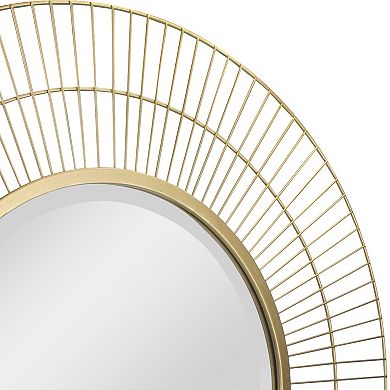 Stonebriar Collection Round Gold Finish Wall Mirror