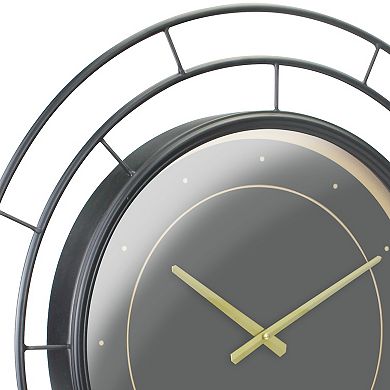 Stonebriar Collection Round Black Wall Clock