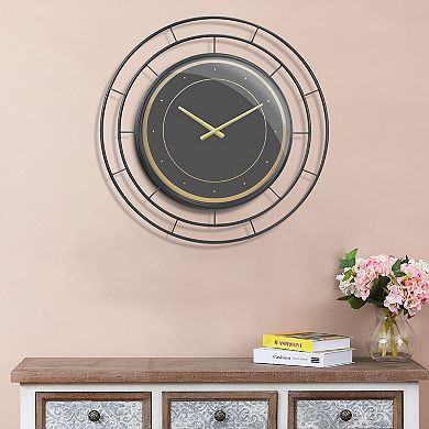 Stonebriar Collection Round Black Wall Clock