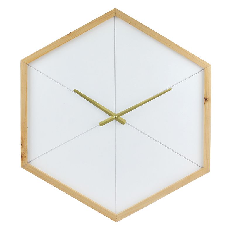 Stonebriar Collection Geometric Wall Clock, White