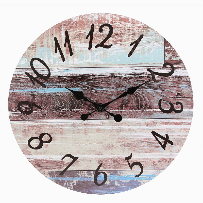 49784078 Stonebriar Collection Distressed Round Wall Clock, sku 49784078