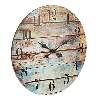 Stonebriar Collection Round Distressed Wall Clock