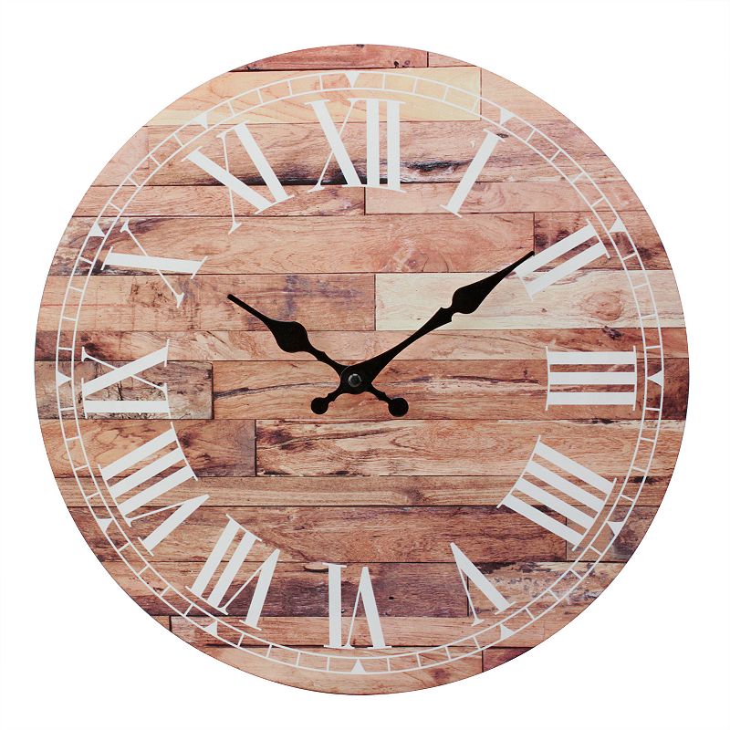 Stonebriar Collection Roman Numeral Wall Clock, Brown