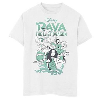 Disney's Raya And The Last Dragon Boys 8-20 Group Shot Logo Graphic Tee
