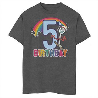 Disney / Pixar's Toy Story 4 Boys 8-20 Forky 5th Rainbow Birthday Graphic Tee