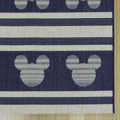 Disney's Mickey Mouse Stripes Indoor Outdoor Rug