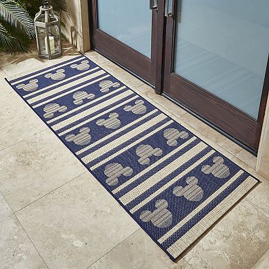 Disney's Mickey Mouse Stripes Indoor Outdoor Rug