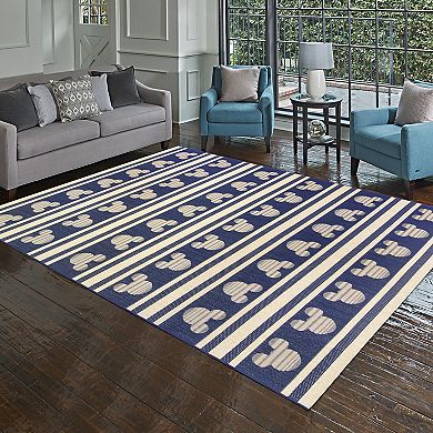 Disney's Mickey Mouse Stripes Indoor Outdoor Rug