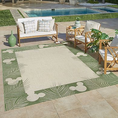 Disney's Mickey Mouse Palm Border Indoor Outdoor Rug