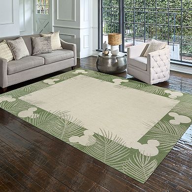 Disney's Mickey Mouse Palm Border Indoor Outdoor Rug