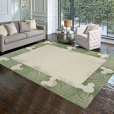 Disney's Mickey Mouse Palm Border Indoor Outdoor Rug