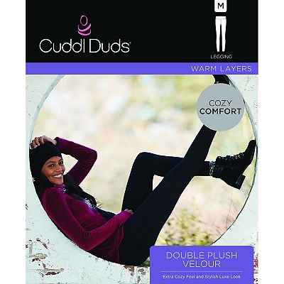 Women s Cuddl Duds Double Plush Velour Leggings