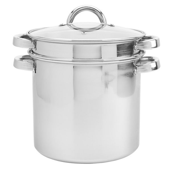 Pristine Stainless Steel 2 Pc Stock Pots Set 8 QT , 12 QT With LID