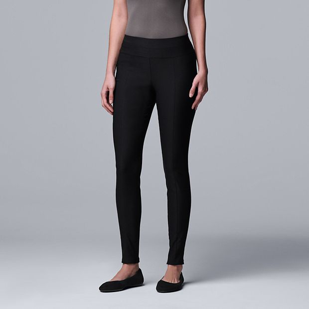 Simply Vera Wang Women's High Rise Slim Straight Twill Pants- Grey-Size: 6-New