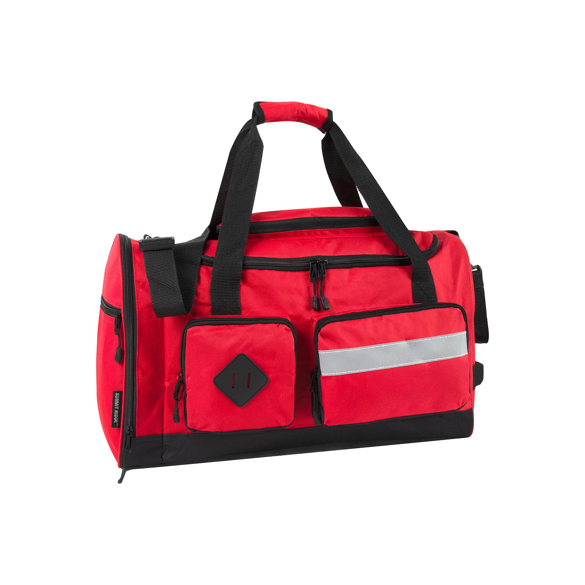 Summit Ridge 20 Cargo Duffel Bag with Reflective Strip, Red