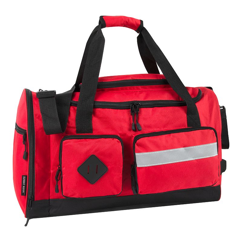 Summit Ridge 20 Cargo Duffel Bag with Reflective Strip, Red