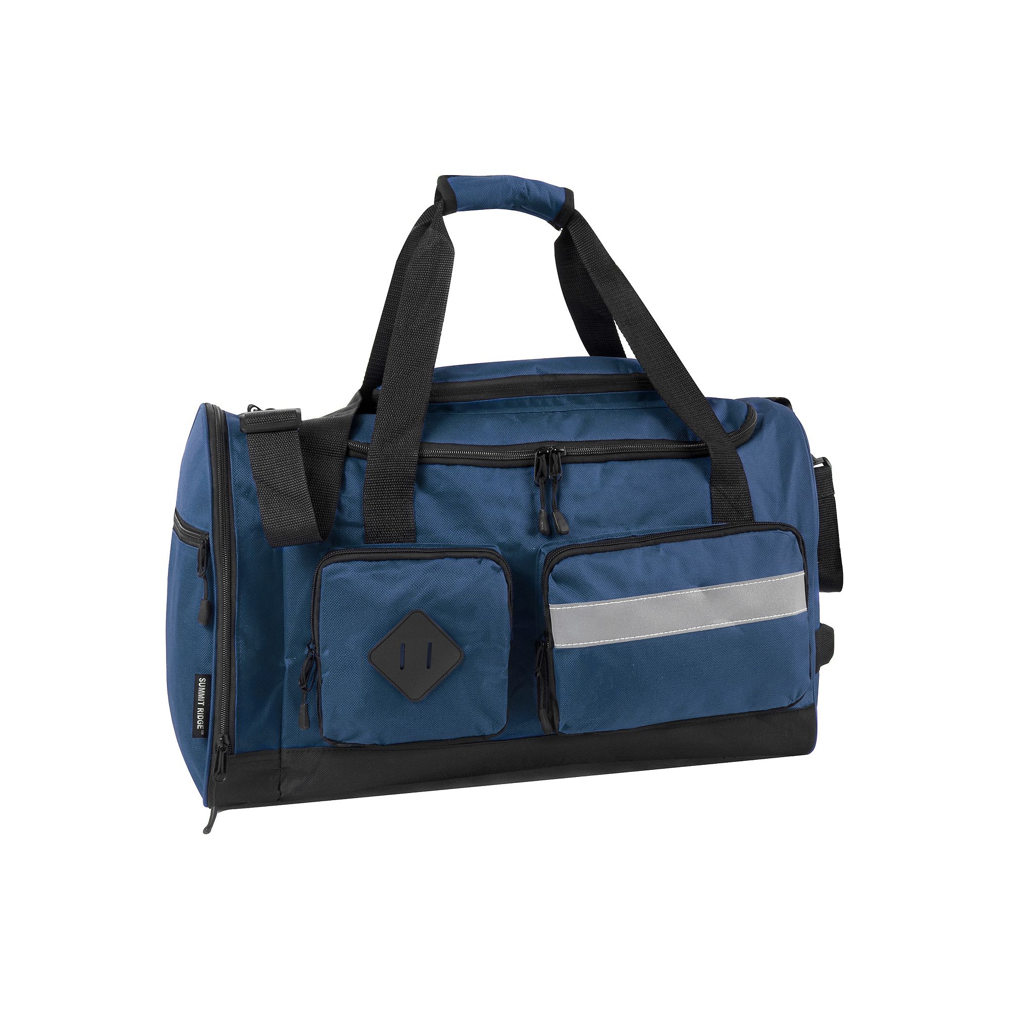 Summit Ridge 20 Cargo Duffel Bag with Reflective Strip, Twilight Blue