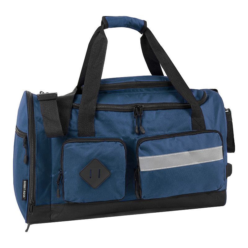 Summit Ridge 20 Cargo Duffel Bag with Reflective Strip, Blue