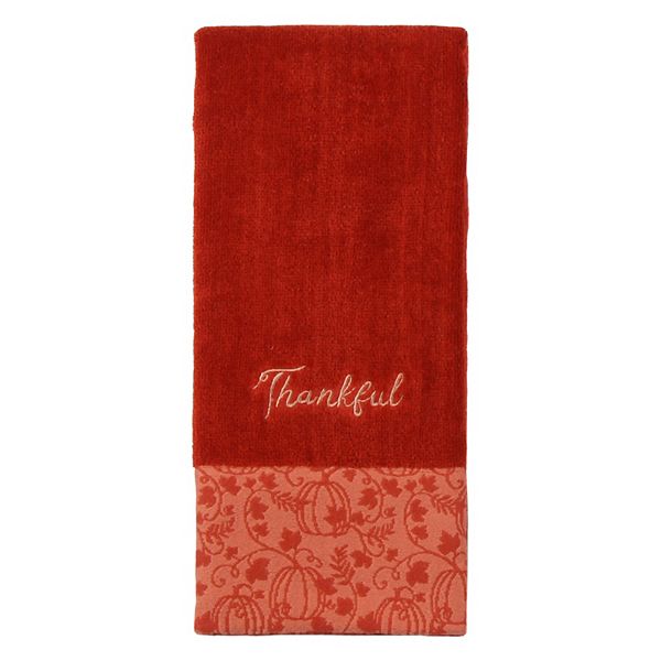 Celebrate Fall Together BATH HAND TOWEL EVERGREEN THANKFUL GRATEFUL BLESSED NEW 