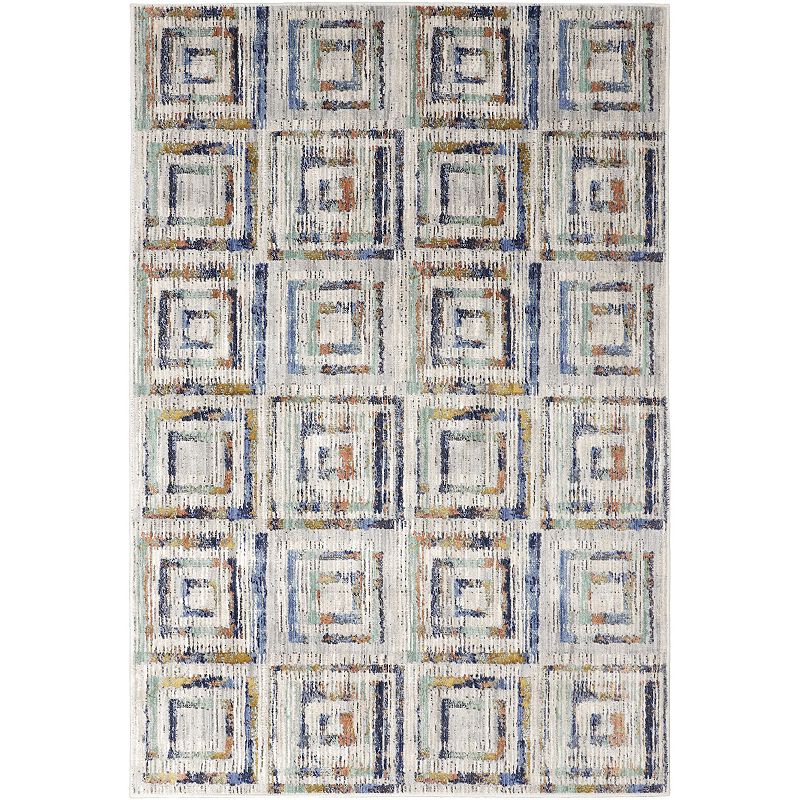 Mohawk Home Empire Weathered Squares by Scott Living Rug, Multicolor, 5X8 Ft