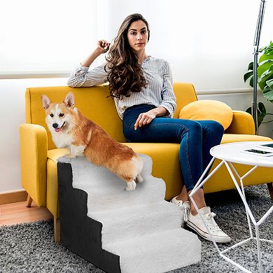 Precious Tails High Density Foam Sherpa Pet Stairs