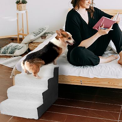 Precious Tails High Density Foam Sherpa Pet Stairs