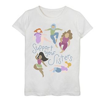 Girls 7-16 Support Sisters Tee
